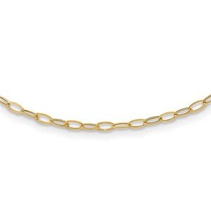 Solid 10K Yellow Gold 4mm Oval Link Chain Necklace 18"